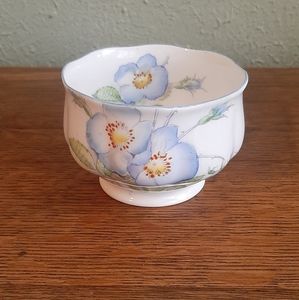 Antique Royal Albert Crown China England Blue "Wild Rose" Open Sugar Bowl